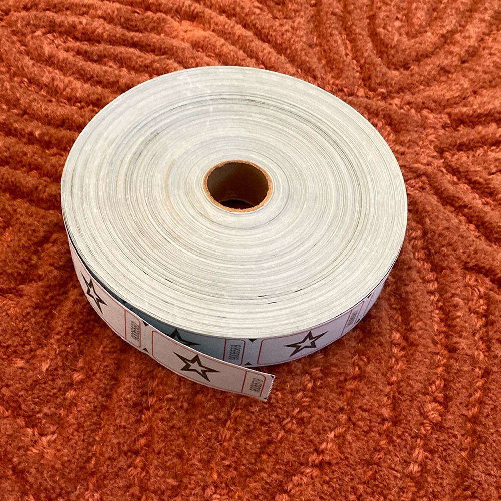 HUGE Roll of Star Tickets *Event Tickets* Numbered Raffle